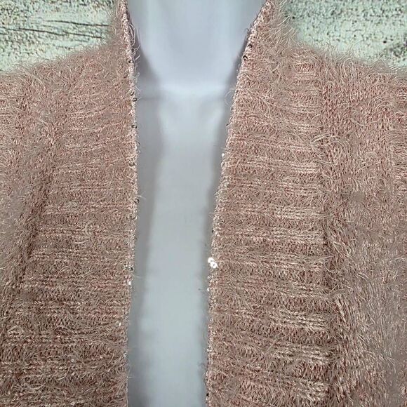 Christopher & Banks Fuzzy Open Vest Blush Pink XL - Picture 3 of 7